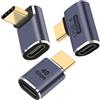 BORLTER CLAMP Adattatore USB C 40Gbps (confezione 3.- Adattatore rettangolare USB C 90°, adattatore USB 4.0 Tipo C Plug to Socket compatibile per Samsung, MacBook e altri dispositivi USB-C p100W