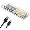 Zwfjcmsa M2 SSD Enclosure M.2 NVMe+NGFF Dual Protocol SSD Enclosure USB 3.2 Gen2 10Gbps Trasparente Caso Unità Esterna per PC A