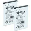 vhbw 2x batteria sostituisce Brondi W11, W3 per smartphone cellulare (600mAh, 3,7V, Li-Ion)
