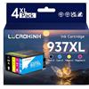 LUCROKINK Cartucce d'inchiostro 937XL, compatibili con cartucce per stampante 937e, confezione da 4 compatibili con HP Officejet pro 9110b 9120b 9130b 9720 9730, alcune stampanti E+ non sono compatibili (S/C/M