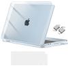 MOSISO Custodia Compatibile con MacBook Air 13 Cover M5 M4 M3 M2 2026 2025 2024 2023 2022 A3449 A3240 A3113 A2681, Case per MacBook Air 13,6'' M5 M4 M3 M2 &Copritastiera&Tipo C, Celeste Cristallo