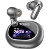 TOZO NC20 Pro Cuffie Bluetooth 5.4 con ANC Ibrido, Colori Schermo Touch, Audio Hi-Res LDAC, Traduzione Vocale IA in Tempo Reale Note Riunione, EQ Personalizzato, 6Mics 80H Ricarica Wireless IPX8