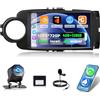 NHOPEEW Autoradio Android 4+128 GB per Toyota Yaris 2012-2017 con supporto CarPlay e Android Auto, WiFi, GPS, comandi al volante + telecamera di retromarcia,Canbus