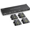 VEDINDUST HDMI Extender Splitter 4k30Hz 1 in 5 out 50m 165ft su Cat5e / 6/7 HDMI Extender Ethernet Transmitter Receiver Supported Setup EDID (Include 1 Loop Out)