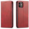 Mixroom - Custodia Cover Case a Libro Rosso Per iPhone 12 Mini Con Stand In Ecopelle Chiusura magnetica Formato Portafoglio Parte Interna In TPU Morbida con Bordi Piatti