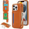 SailorTech per iPhone 11 Pro Max Custodia per telefono con porta carte di credito per uomo, iPhone 11 Pro Max Custodia con slot per carte di credito Portafoglio Zipper per donna-Marrone