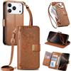 FERLAN Cover per Honor 600//600 Pro, Fiori Custodia a Libro Portafoglio Antiurto in Pelle PU Flip Case Interna Silicone con Porta Carte, Supporto, Chiusura Magnetica e Cinturino, Marrone