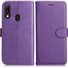 DENDICO Cover per Huawei Y6 2019 / Honor 8A, Premium Portafoglio PU Custodia in PU Pelle, Flip Libro TPU Bumper Caso per Huawei Y6 2019 / Honor 8A, Viola