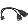 cablecc USB 2.0 9Pin 10Pin Mainboard Header Maschio a Dual Type-A e USB 3.1 Front Panel Socket Key-A Cavo di estensione Type-E 0,15 M