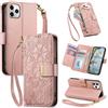 Jiajihua Cover Compatibile con Tecno Spark Go 2024 / Spark 20 / 20C / Pop 8 / Pop 10C 【Portafoglio con cerniera】【Portacarte doppio】【Flip Stand】【Fibbia magnetica】 Custodia per telefono Lanyard Pink