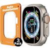 Smiling [Confezione da 3 + 3] Smiling Screen Protector con Apple Watch Ultra 49 mm, confezione da 3 pellicole proteggi schermo in vetro temperato 9H con kit di strumenti di allineamento automatico, facile