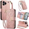 Jiajihua Cover Compatibile con ZTE Blade A76 4G 【Portafoglio con cerniera】【Portacarte doppio】【Flip Stand】【Fibbia magnetica】 Custodia per telefono Lanyard Pink