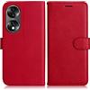DENDICO Cover per Huawei Honor 70, Premium Portafoglio PU Custodia in PU Pelle, Flip Libro TPU Bumper Caso per Huawei Honor 70, Rosso