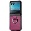 QINOUK cover per Motorola Razr 50 con Anello, Cover in Pelle PU, Protettiva Antigraffio Ultrafine, Viola