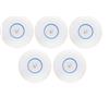 Générique Ubiquiti - Confezione da 5 U6+ punti di accesso WiFi 6, 1500 ft² copertura, 300+ utenti, PoE, MIMO 2x2, velocità 573.5/2402 Mbps, montaggio a soffitto, bianco