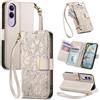 Jiajihua Cover Compatibile con Honor 90 Smart/Play 50 Plus/Play 8T / X7B 【Portafoglio con cerniera】【Portacarte doppio】【Flip Stand】【Fibbia magnetica】 Custodia per telefono Lanyard Gray