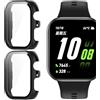GIOPUEY Cover Compatibile con Honor Watch X5i, [2 Pezzi] Pellicola Protettiva Vetro + Cornice in Plastica Rigida Custodia - Black+Black