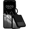 kwmobile Custodia con Anello Compatibile con Samsung Galaxy Z Flip4 - Cover Ultra Slim Silicone Morbido - Back Case Morbida TPU - nero