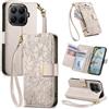 Jiajihua Cover Compatibile con Xiaomi 15T Pro 【Portafoglio con cerniera】【Portacarte doppio】【Flip Stand】【Fibbia magnetica】 Custodia per telefono Lanyard Gray