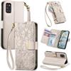 Jiajihua Cover Compatibile con Oppo A94 5G / F19 Pro Plus 【Portafoglio con cerniera】【Portacarte doppio】【Flip Stand】【Fibbia magnetica】 Custodia per telefono Lanyard Gray