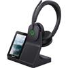 Yealink WH68 - Cuffie wireless DECT per workstation con touch screen da 4 pollici, 4 microfoni ibridi ANC, portata 184,7 m, stazione di lavoro tutto in uno con altoparlante, 3 hub USB, cuffie da