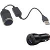 Generisch Adattatore USB a presa accendisigari - Ricarica sicura con il convertitore da 5 V a 12 V | Cavo adattatore per accendino auto Plug & Play | in filo di rame per Dash Cam Powerbank e GPS fino a 10 W