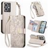 Jiajihua Cover Compatibile con OnePlus 15T 【Portafoglio con cerniera】【Portacarte doppio】【Flip Stand】【Fibbia magnetica】 Custodia per telefono Lanyard Gray