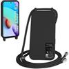 WenBaby Cover Compatible con Xiaomi Redmi Note 11 4G/Note 11S,Cellulare Girocollo Custodia con Cordino TPU Corda Silicone Case Bumper Custodia, Nero