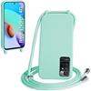 WenBaby Cover Compatible con Xiaomi Redmi Note 11 4G/Note 11S,Cellulare Girocollo Custodia con Cordino TPU Corda Silicone Case Bumper Custodia, Verde menta piperita