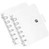 PATIKIL Copertina Raccoglitore Trasparente A7, 2pz Protezione Raccoglitore Fogli Mobili Pvc Morbido Chiusura Bottone Pressione, 6 Anelli Tono Argento per Quaderno, Cartella Trasparente