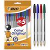 BIC Cristal Penna a sfera 1,0 mm Pack of 15 + 5 Free Assorted