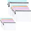 Yolistar 12 Pcs (A3+A4+A5) Sacchetto di Zip Impermeabile,cartelline trasparenti,Trasparenti Borse di File Mesh, per Uffici Cosmetici Forniture Accessori da Viaggio(5 Colori)