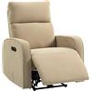 HOMCOM Poltrona Reclinabile Elettrica in Ciniglia Beige con Poggiapiedi