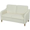 HOMCOM Divano 2 Posti Moderno con Rivestimento Sherpa 137x69x82cm Crema