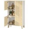 HOMCOM Credenza Buffet a 6 Scomparti con Ante Soft Close Bianco e Color Legno