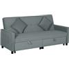 HOMCOM Divano Letto 3 Posti Clic Clac Schienale Reclinabile 196x90x89cm Grigio