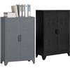 HOMCOM Mobiletto Multiuso a 2 Ante Industriale in Metallo 75x33x110 cm
