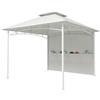 Outsunny Gazebo in Metallo 3x3 m con Tasche Portaoggetti Bianco Crema