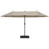 Outsunny Ombrellone da Giardino Doppio 460x270cm con Base a Croce