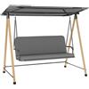 Outsunny Dondolo da Giardino 3 Posti Tettoia Regolabile 208x125x180cm Grigio