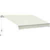 Outsunny Tenda da Sole Avvolgibile a Caduta con Manovella 3x2.5m Bianco