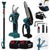 WYLBi Kit potatura cesoia forbice sega 6 con olio batteria asta telescopica + snodo