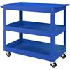 DURHAND Carrello Portautensili a 3 Livelli con Bordi Alti in Acciaio Blu
