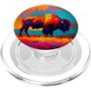 Buffalo Bison Watercolor Art Paint Buffalo American Bison Western Watercolor PopSockets PopGrip per MagSafe