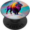Buffalo Bison Watercolor Art Paint Buffalo American Bison Western Watercolor PopSockets PopGrip Adesivo