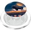 Buffalo Bison Watercolor Art Paint Buffalo American Bison Western Watercolor PopSockets PopGrip per MagSafe