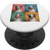 Australian Shepherd Puppy Lover PS Australian Shepherd Face Portrait Photobooth con occhiali da sole PopSockets PopGrip Adesivo