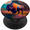 Buffalo Bison Watercolor Art Paint Buffalo American Bison Western Watercolor PopSockets PopGrip Adesivo