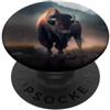 Buffalo Bison Watercolor Art Paint Buffalo American Bison Western Watercolor PopSockets PopGrip Adesivo