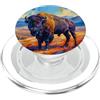 Buffalo Bison Watercolor Art Paint Buffalo American Bison Western Watercolor PopSockets PopGrip per MagSafe